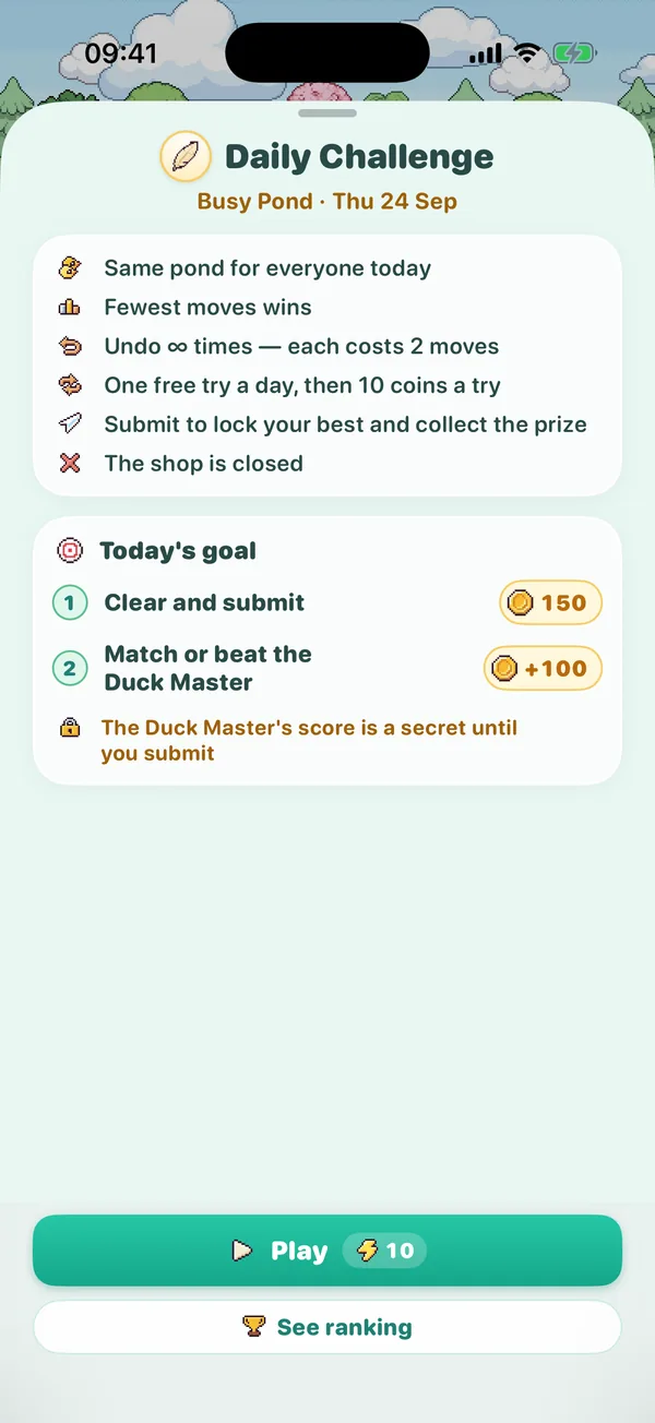 The Daily Challenge rules and today's goals